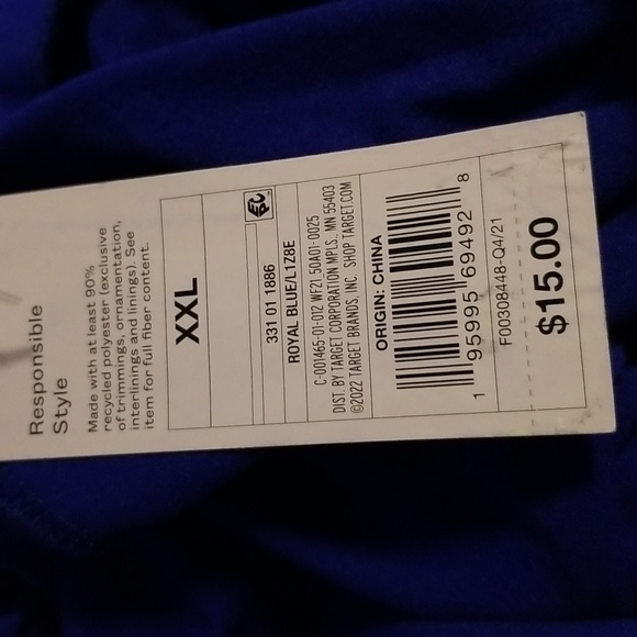 Wild fable women's Royal blue quarter zip bodysuit XXL NWT - Picture 4 of 5